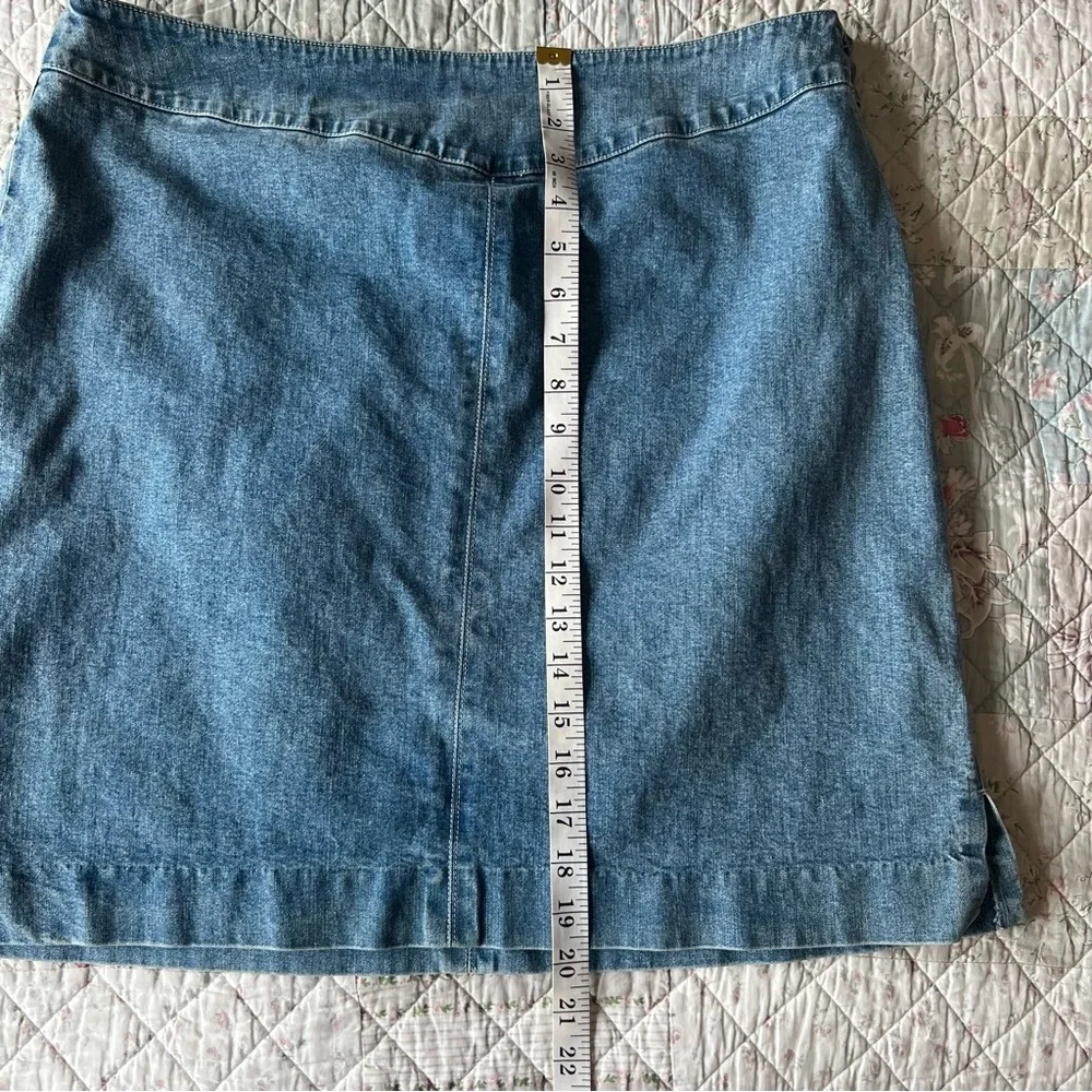 Lauren Ralph Lauren Jeans Mini Skirt Size 16 Blue Denim Cotton Spandex Blend - Picture 4 of 10